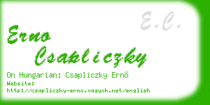 erno csapliczky business card